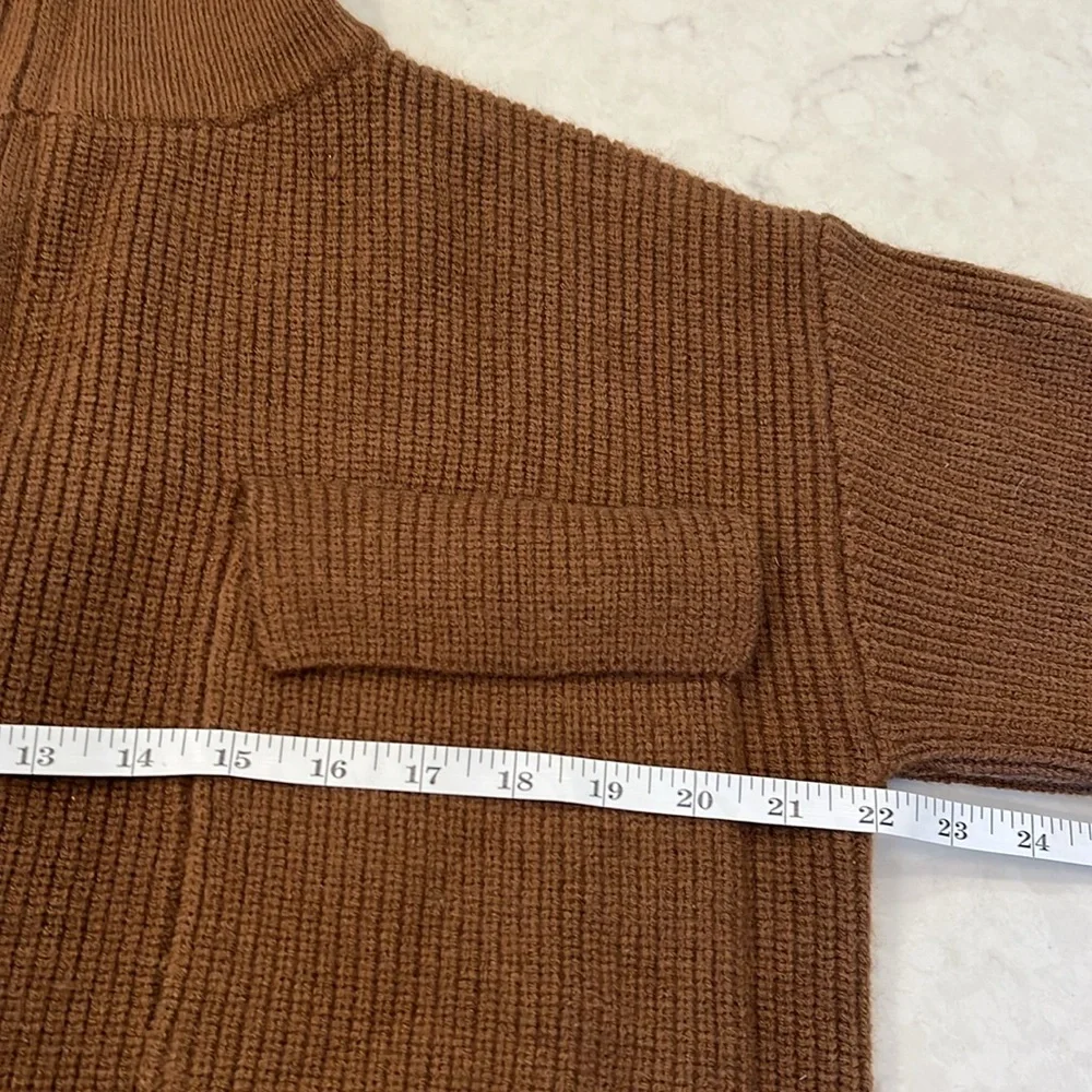 Princess Polly NWT Too Busy Zip Up Sweater‎ Chocolate - Size S/M